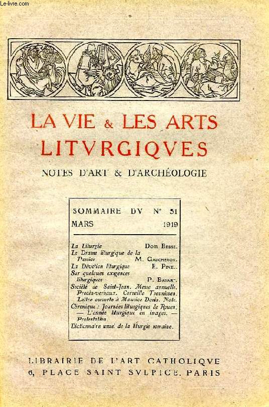 LA VIE & LES ARTS LITURGIQUES, N 51, MARS 1919