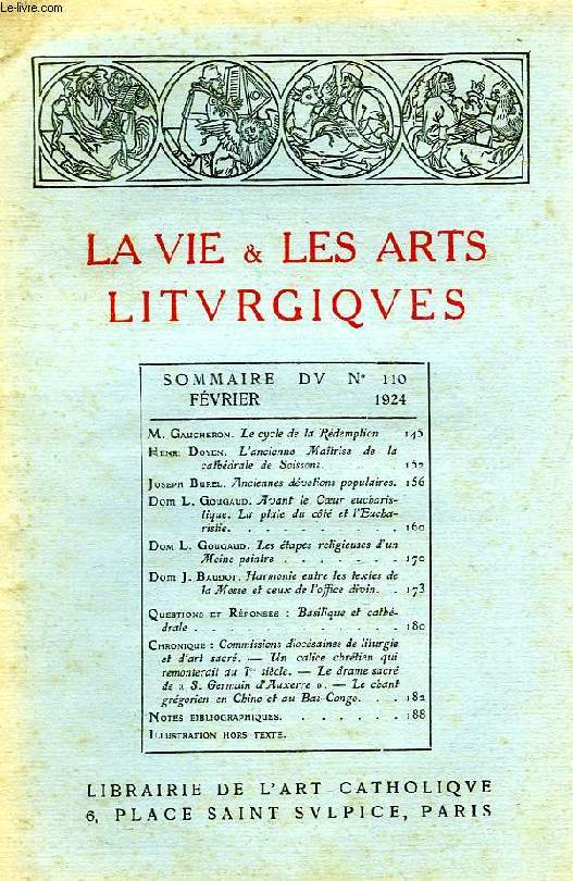 LA VIE & LES ARTS LITURGIQUES, N 110, FEV. 1924