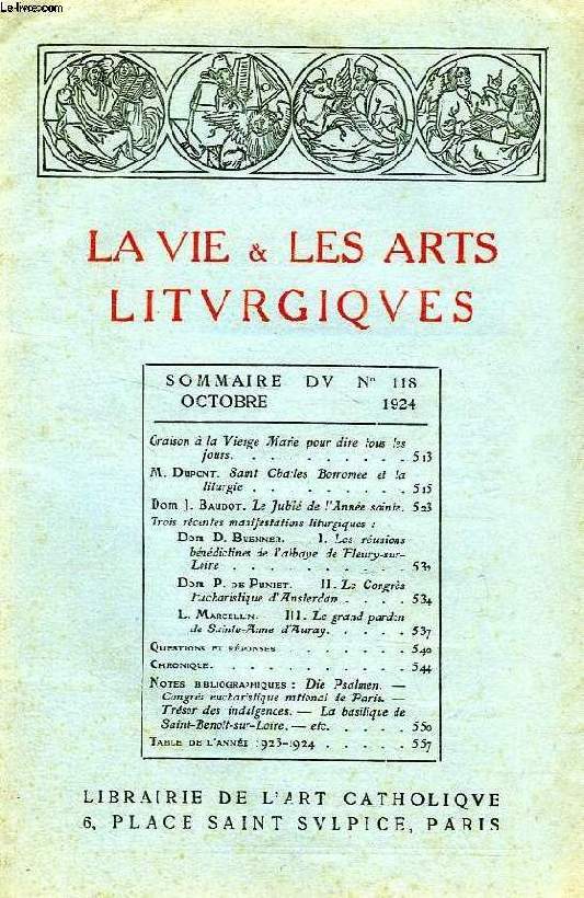 LA VIE & LES ARTS LITURGIQUES, N 118, OCT. 1924