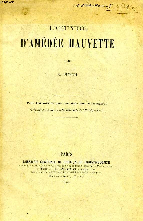 L'OEUVRE D'AMEDEE HAUVETTE