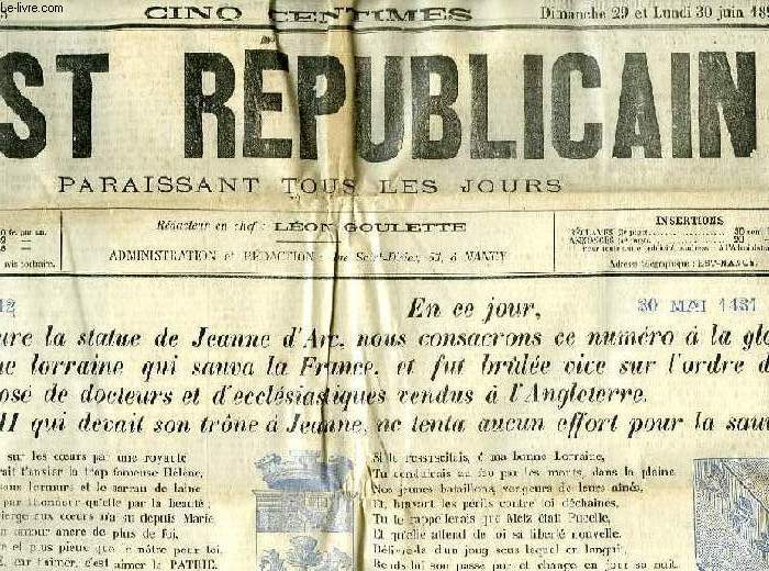 L'EST REPUBLICAIN, N 413, JUIN 1890