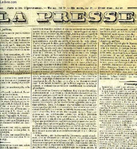 LA PRESSE, 2e ANNEE, N 26, 26 JUILLET 1837