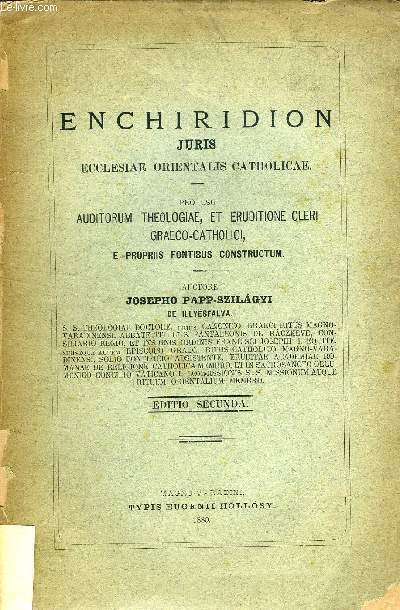 ENCHIRIDION JURIS ECCLESIAE ORIENTALIS CATHOLICAE