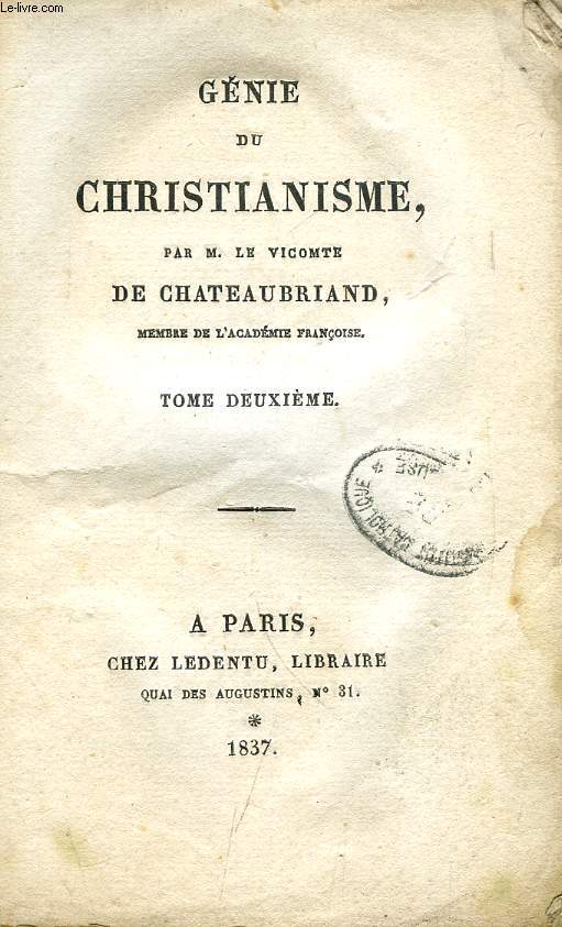 GENIE DU CHRISTIANISME, TOME II