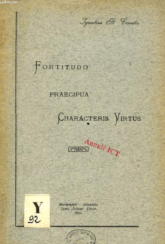 FORTITUDO PRAECIPUA CHARACTERIS VIRTUS (DISSERTATIO)