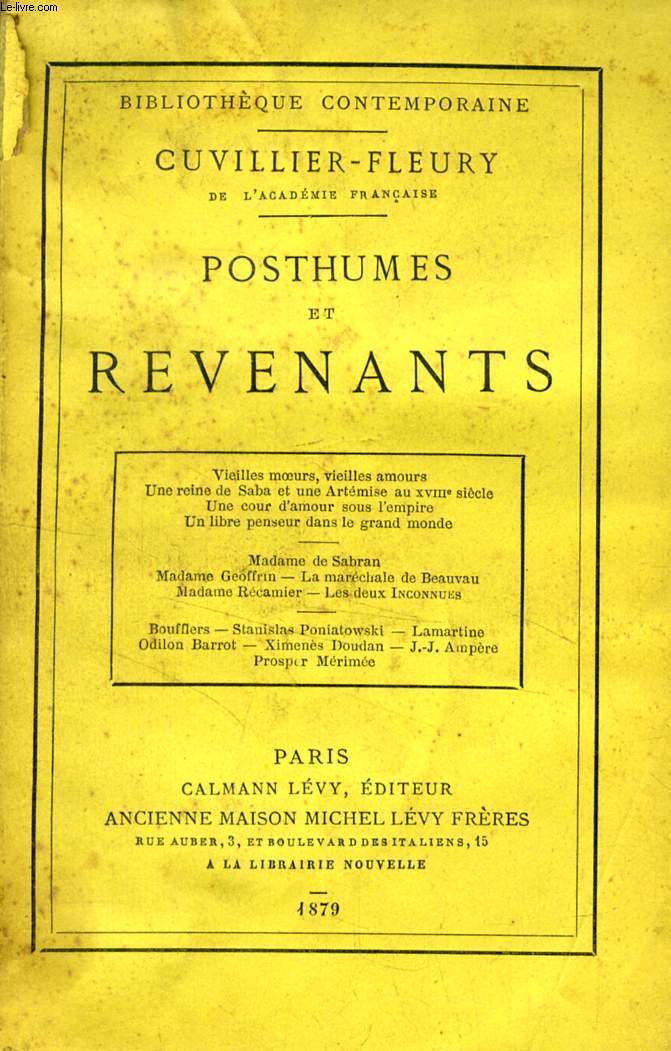 POSTHUMES ET REVENANTS