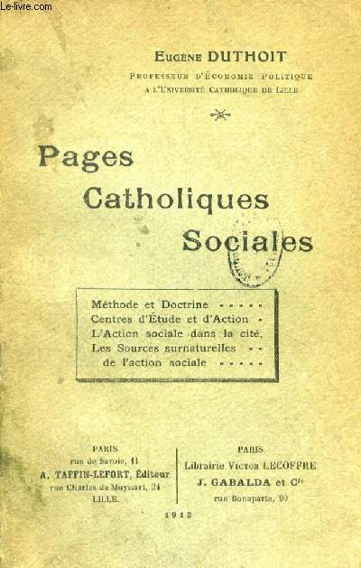PAGES CATHOLIQUES SOCIALES
