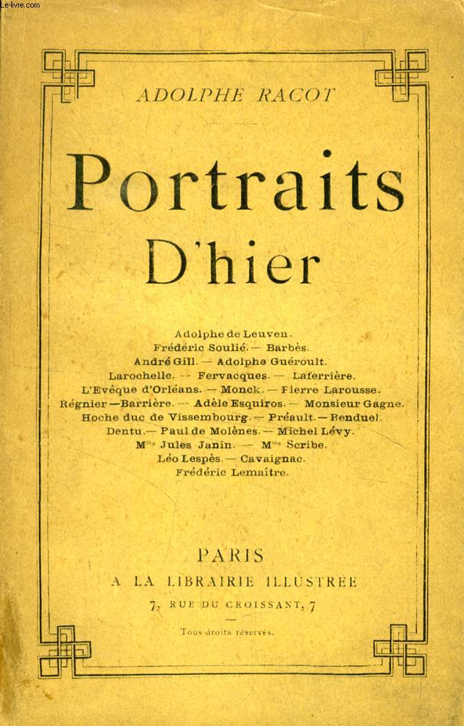 PORTRAITS D'HIER