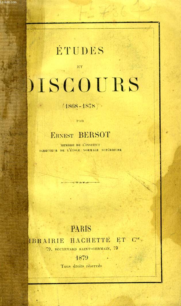 ETUDES ET DISCOURS (1868-1878)