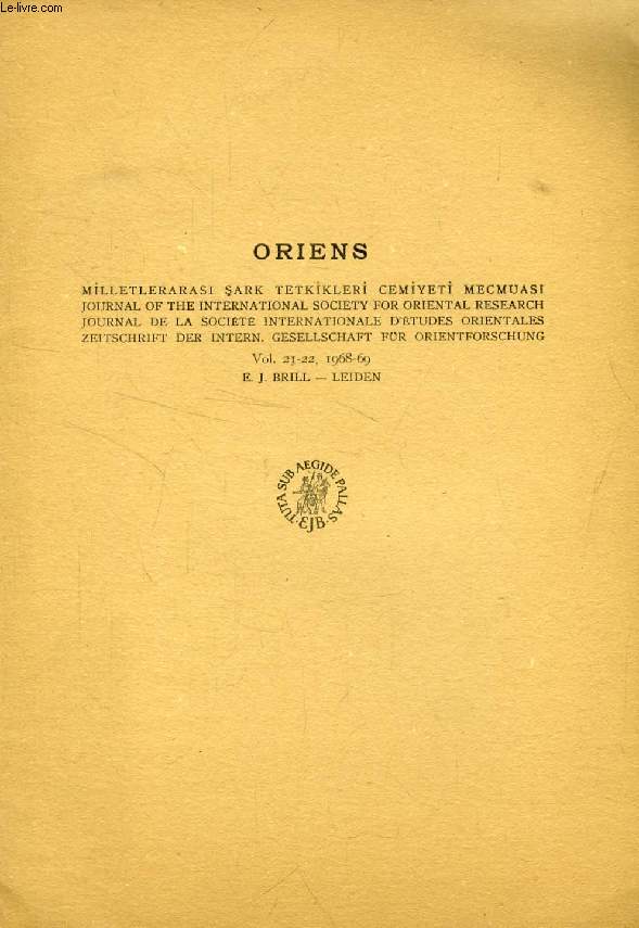 ORIENS, VOL. 21-22, 1968-69 (EXTRAIT), VISVAVARNA
