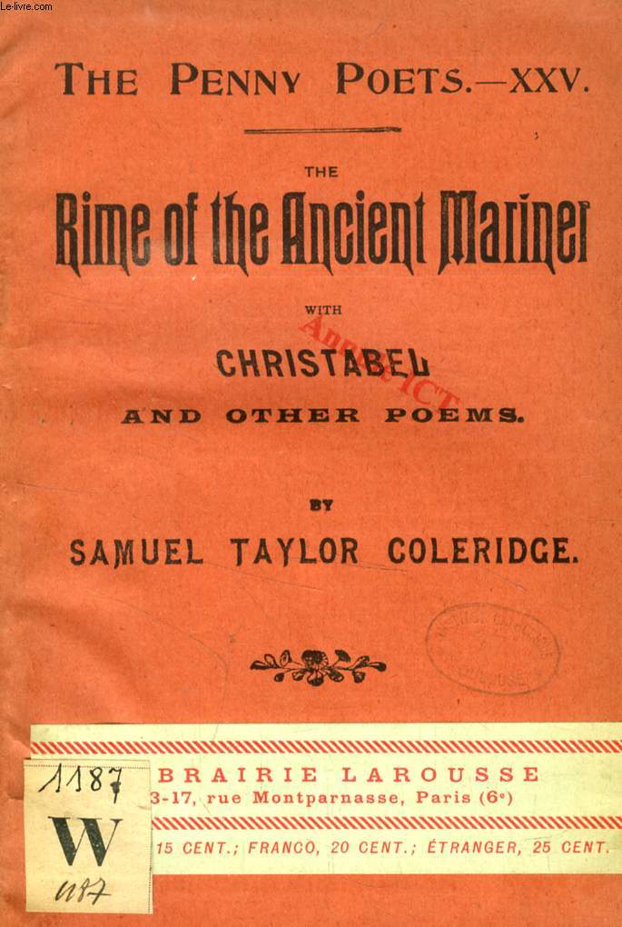 THE RIME OF THE ANCIENT MARINER, WITH CHRISTABEL AND OTHER SELECTED POEMS (THE PENNY POETS, XXV)
