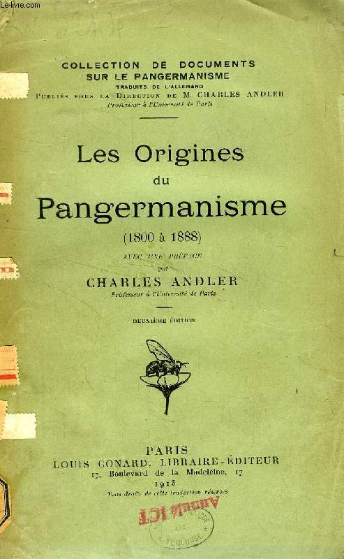 LES ORIGINES DU PANGERMANISME (1800 - 1888)