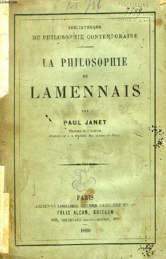 LA PHILOSOPHIE DE LAMENNAIS