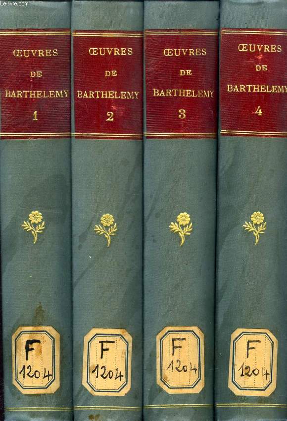 OEUVRES DE J. J. BARTHELEMY, 4 TOMES