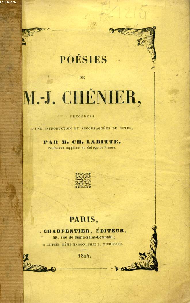 POESIES DE M.-J. CHENIER