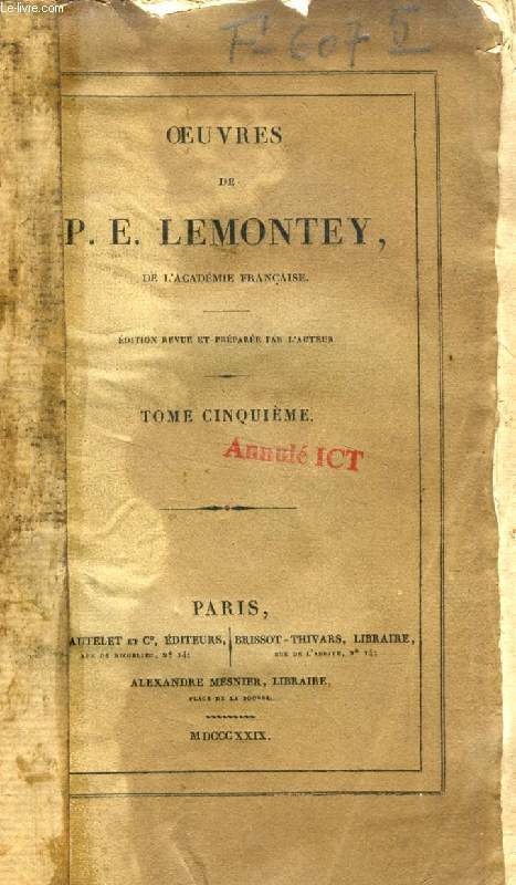 OEUVRES DE P. E. LEMONTEY, TOME V