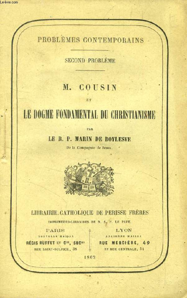 M. COUSIN ET LE DOGME FONDAMENTAL DU CHRISTIANISME