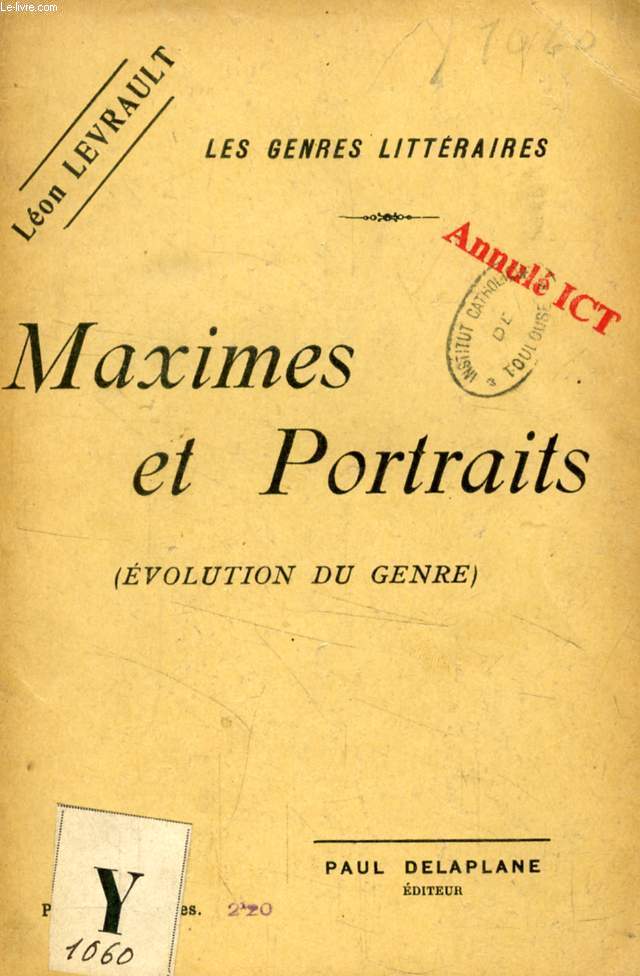 MAXIME ET PORTRAITS (EVOLUTION DU GENRE)