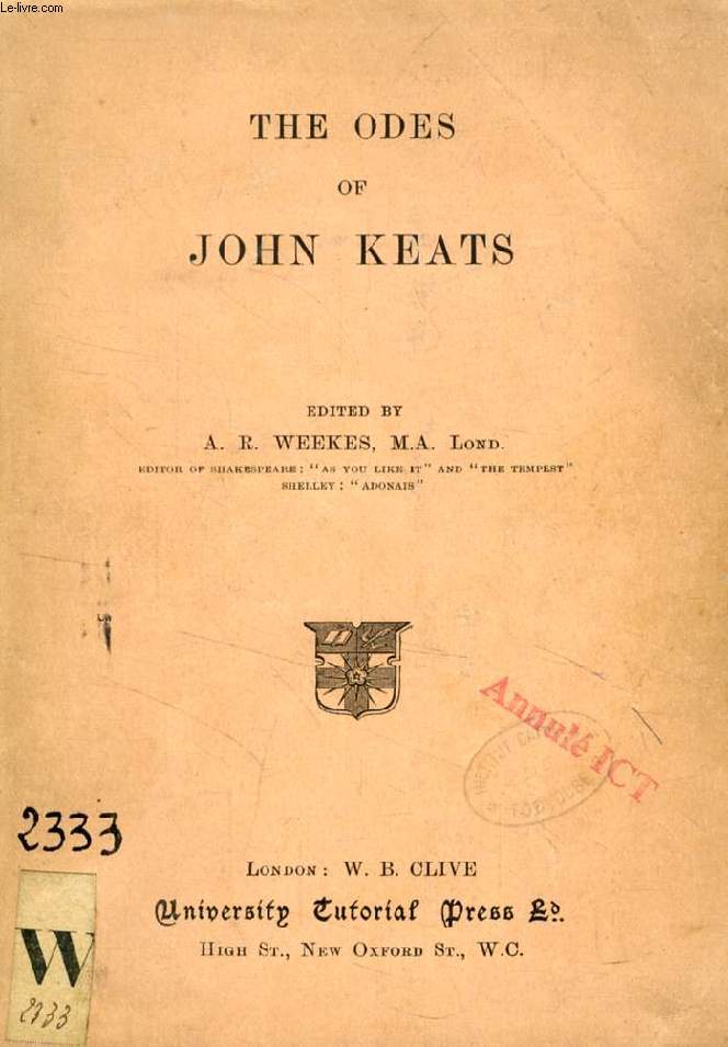 THE ODES OF JOHN KEATS