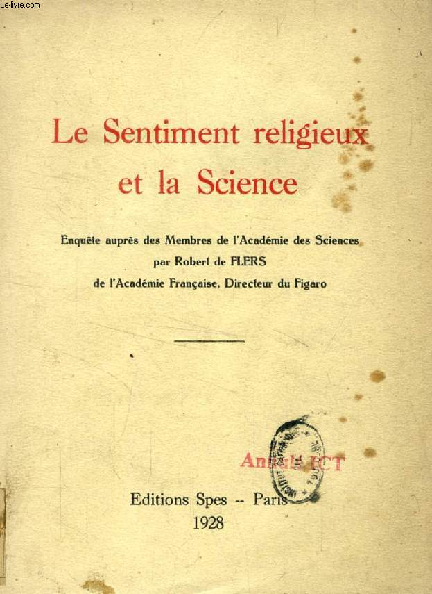 LE SENTIMENT RELIGIEUX ET LA SCIENCE