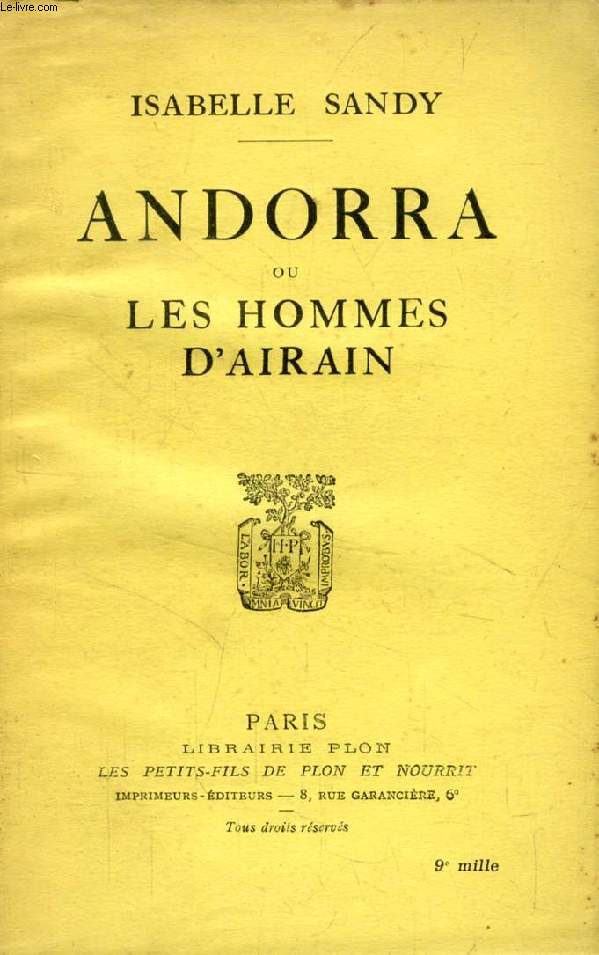 ANDORRA, OU LES HOMMES D'AIRIN