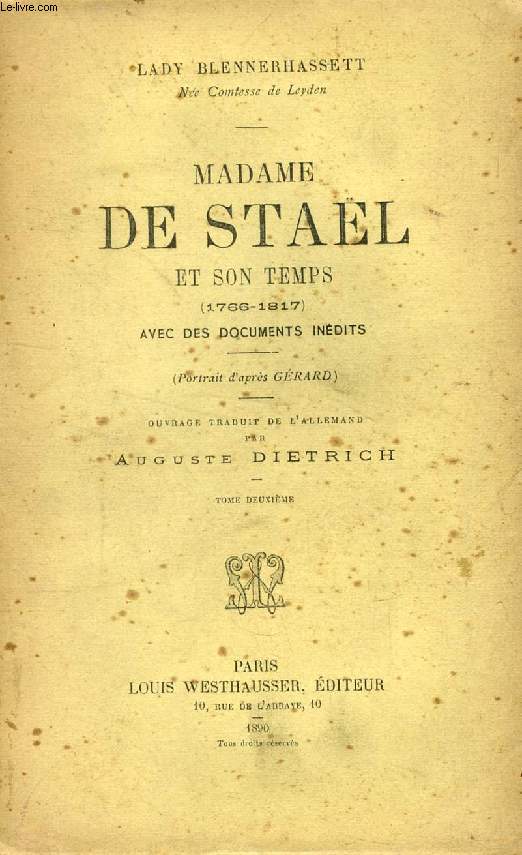 MADAME DE STAEL ET SON TEMPS (1766-1817), TOME II