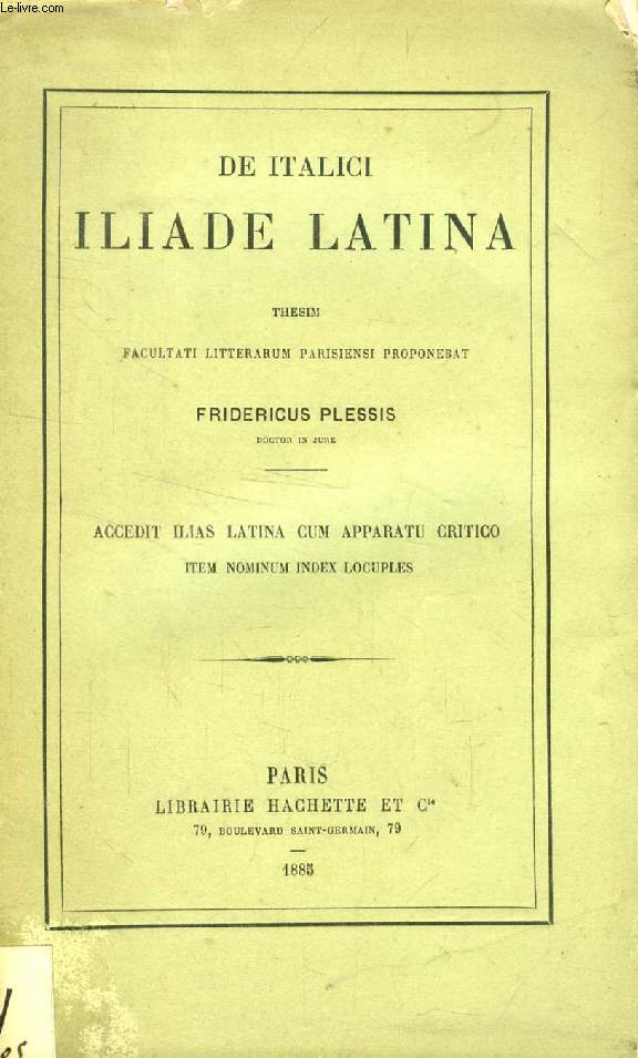 DE ITALICI ILIADE LATINA (THESIS)