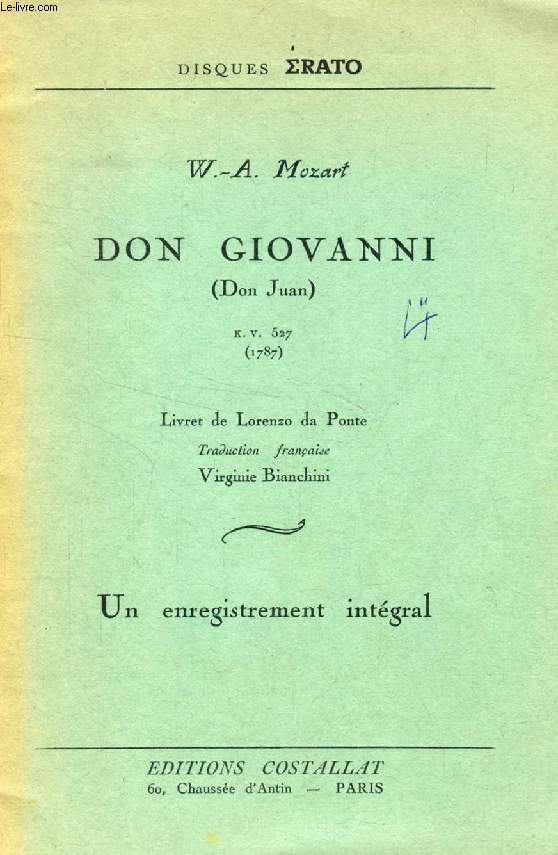 DON GIOVANNI (Don Juan), K.V. 527 (1787)