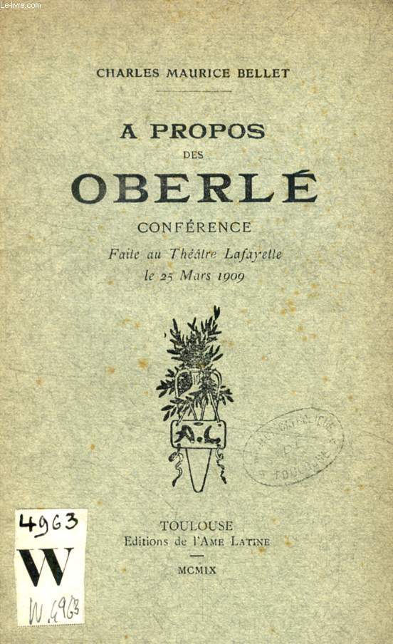 A PROPOS DES OBERLE, CONFERENCE