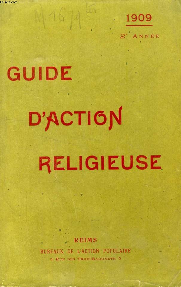 GUIDE D'ACTION RELIGIEUSE, 1909 (2e ANNEE)