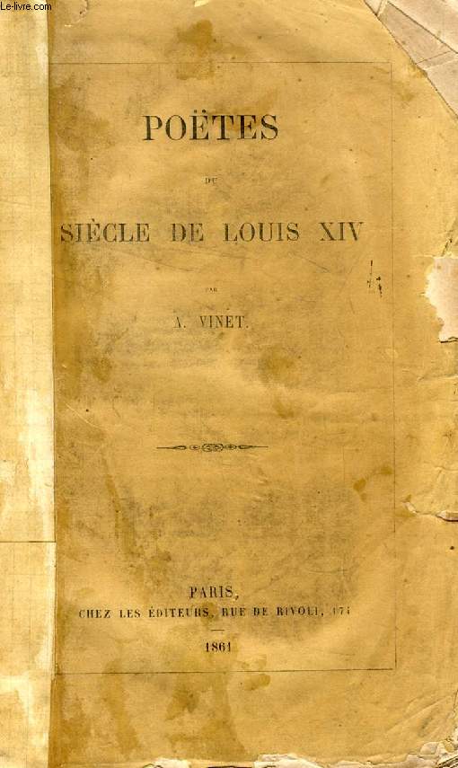 POETES DU SIECLE DE LOUIS XIV