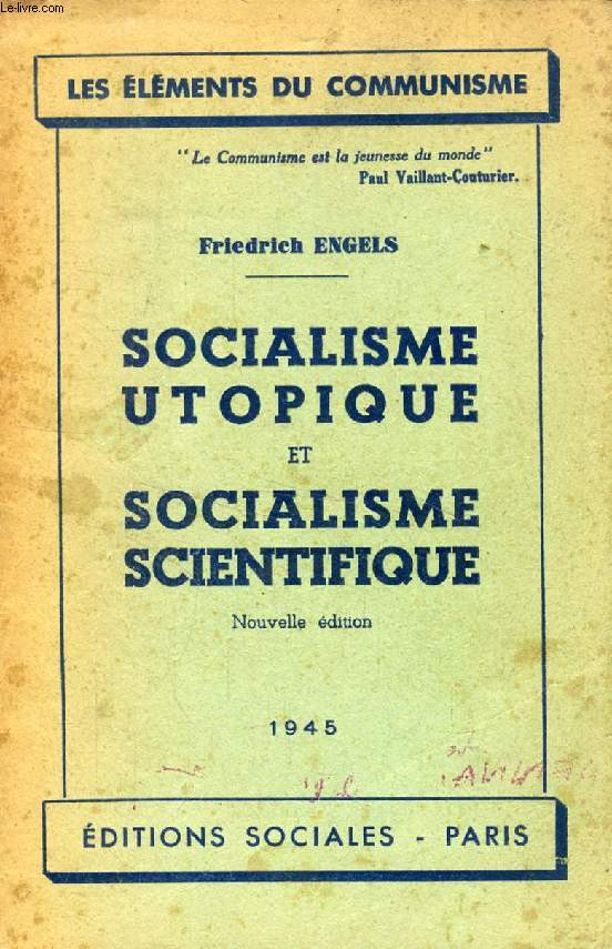 SOCIALISME UTOPIQUE ET SOCIALISME SCIENTIFIQUE