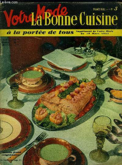 La Bonne cuisine  la porte de tous n 3 - Supplment de Votre Mode du 19 Mars 1953 : Anguille de Loire grille 