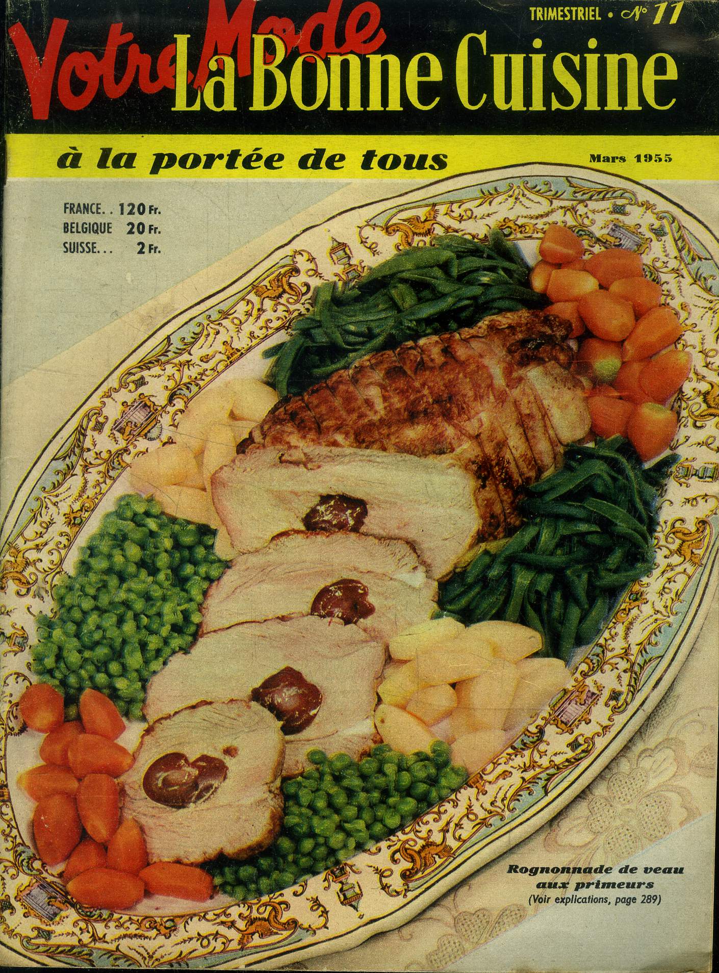 La Bonne cuisine  la porte de tous n 11 - Supplment de Votre Mode de Mars 1955 Anchois aux olives - darne de saumon 