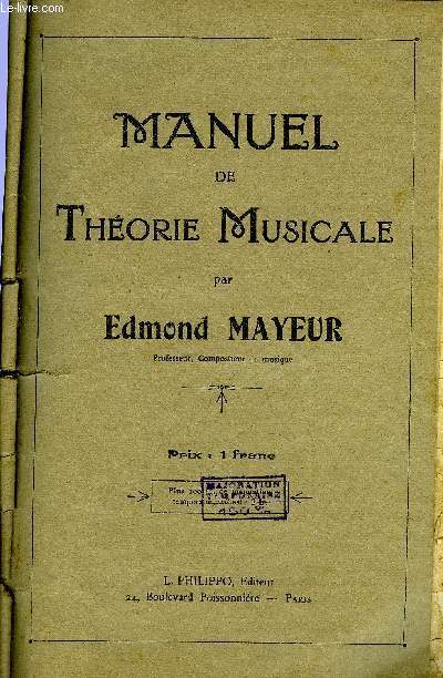 MANUEL DE THEORIE MUSICALE