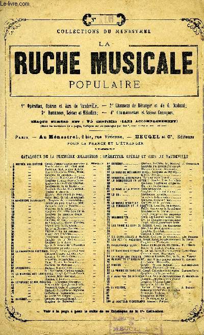 ROMANCE DE MIGNON. LA RUCHE MUSICALE N116