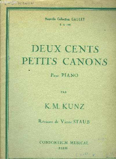 DEUX CENTS PETITS CANONS pour piano EN FRANCAIS ANGLAIS ET ITALIEN