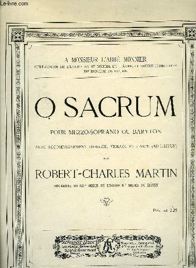 O SACRUM pour mezzo-soprano ou baryton