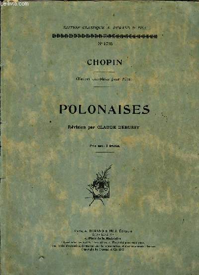 POLONAISES rvision par Claude Debussy oeuvres compltes pour piano