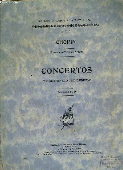 CONCERTOS rvision par Claude Debussy oeuvres compltes pour piano N9710