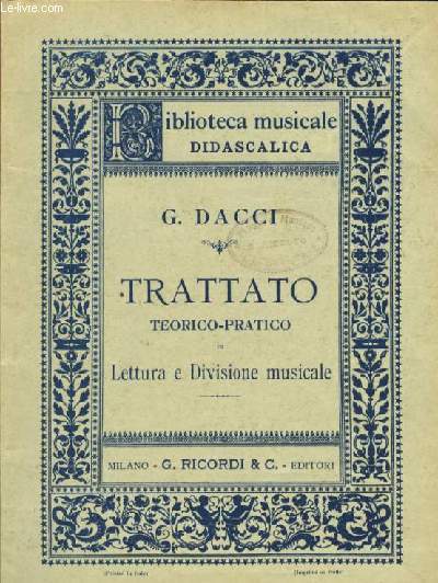 TRATTATO torico-pratico di Lettura e Divisione musicale PARTIE II