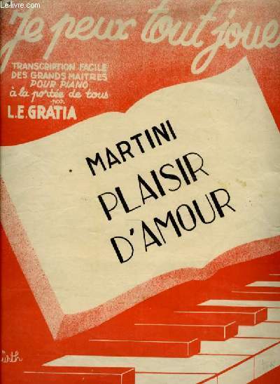 PLAISIR D'AMOUR partition pour piano