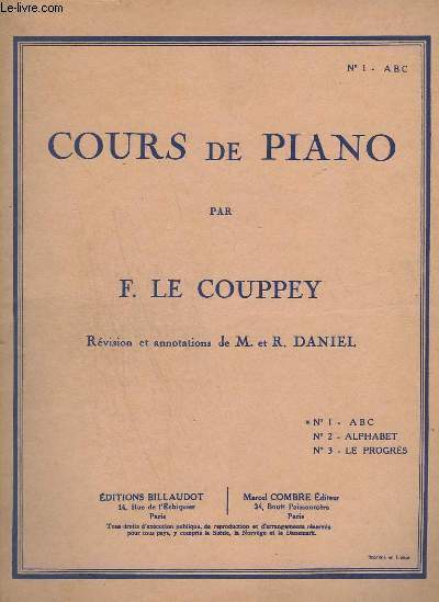 COURS DE PIANO - N 1 : ABC.