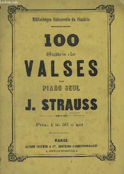 100 SUITES DE VALSES POUR PIANO SEUL.