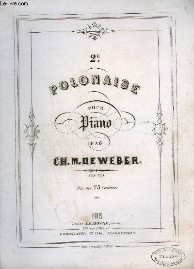 2 POLONAISE POUR PIANO - OP.72 - PANTHEON DES PIANISTE N37.
