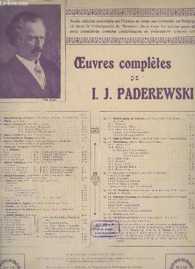 OEUVRES COMPLETES - N1 : CELEBRE MENUET - POUR PIANO - OP.14 N1.