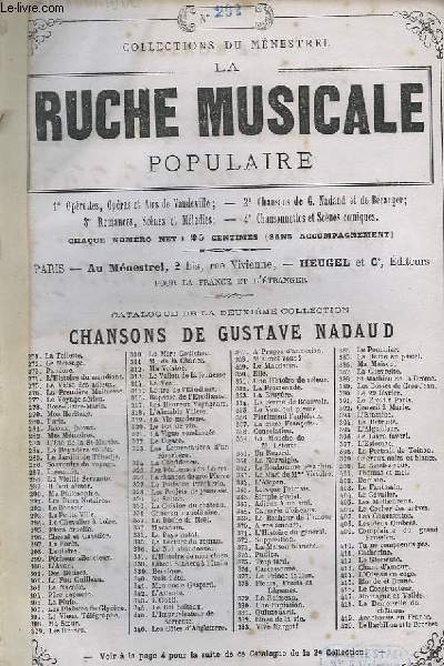 LA RUCHE MUSICALE POPULAIRE N292 : LE BONSOIR - CHANT ET GUITARE.