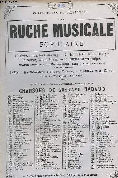 RUCHE MUSICALE POPULAIRE N395 : L'AIGUILLEUR - GUITARE ET CHANT.