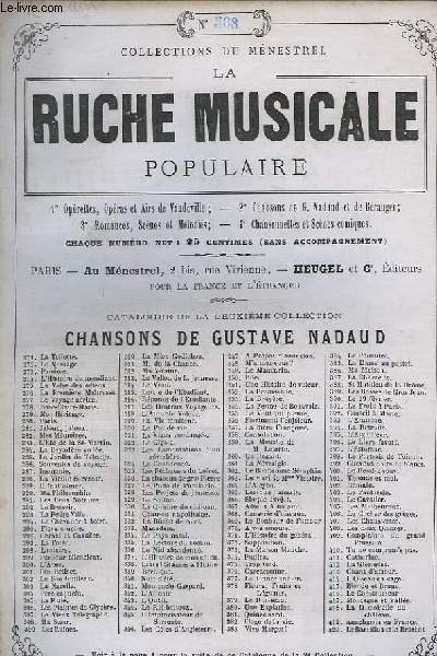 LA RUCHE MUSICALE POPULAIRE N308 : MA SOEUR - GUITARE ET CHANT.