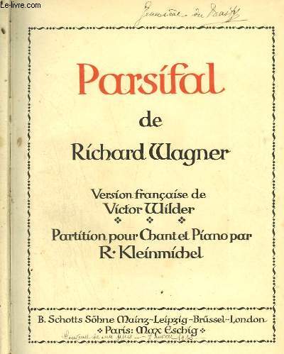 PARSIFAL - PIANO ET CHANT.